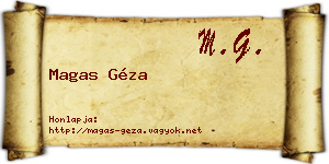 Magas Géza névjegykártya