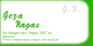 geza magas business card